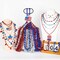 4th of July Party Favors, 120PCS Patriotic Beads Necklaces, Metallic Patriotic Independence Day Red Blue White Necklace USA Hat Flags Pendant